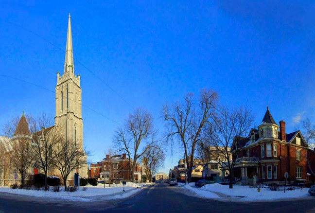 The Secret Garden Inn across from Sydenham United Church at William and Sydenham Street.