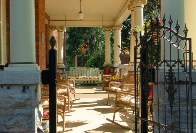 The beautiful porch in warmer months.