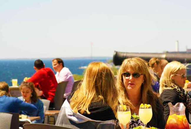 Before the Sunset Ceremonies, head to the Battery Bistro’s patio for barbecue, drinks and one of the best views of downtown Kingston. (photo courtesy of Fort Henry)