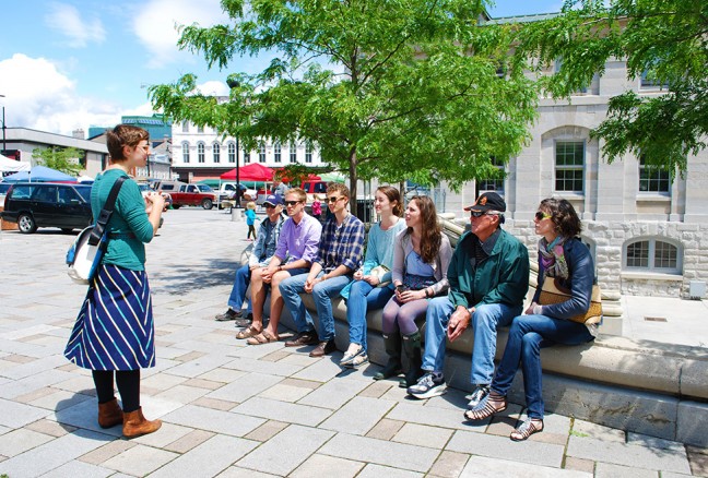 Hungry foodies get the lowdown on the local food scene on a Kingston by Fork tour last year. (photo by Julia Segal)