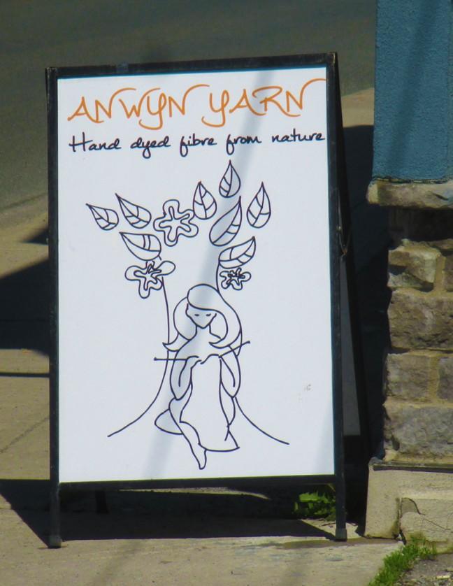 The welcoming sign outside of Anwyn Studio/