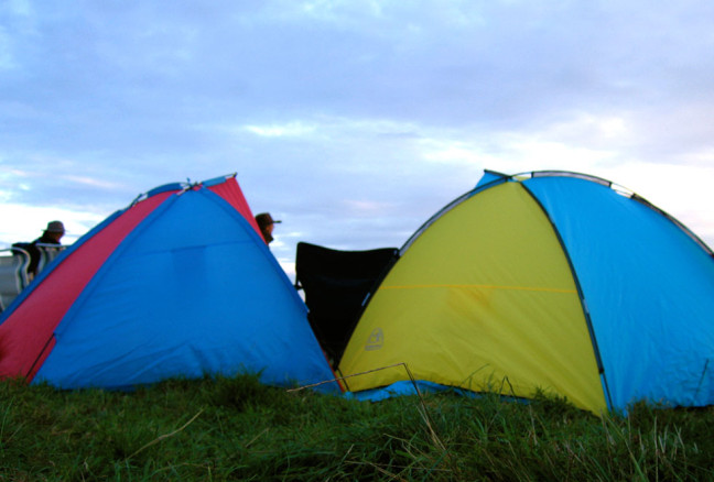 Depending on where you set up your tent, you might get a view of the main stage. (photo: Flickr/Simon Clayson)