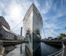 Exterior of S S Keewatin in dry dock at Great Lake Museum Visit Kingston