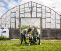 Megan Joslin and Ian Stutt with their dog Millie.