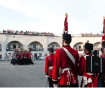 Military demonstration by the Fort Henry Guard at Fort Henry