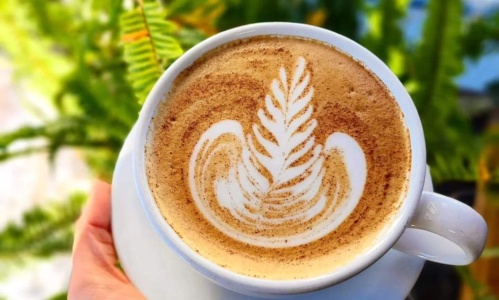 Cup of latte with latte art
