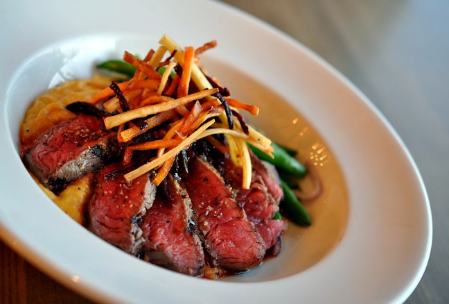 One of the many dishes being presented - Winter marinated sirloin.