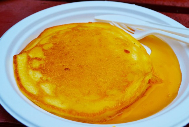 Fluffy pancakes served to you in a matter of minutes topped with real maple syrup.