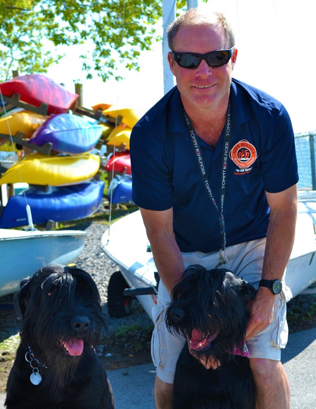 Owner & operator Andrew Kelm with his furry friends – Katya and Mischa.