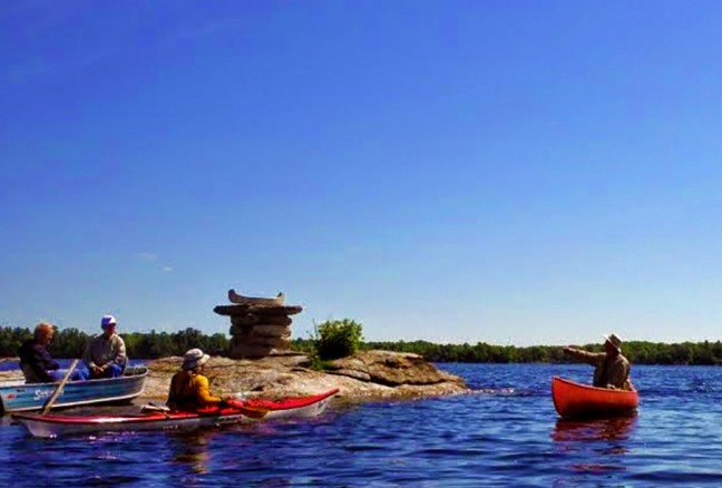 The canoeshuk outside Delta, Ontario to mark a historic canoe trade route.