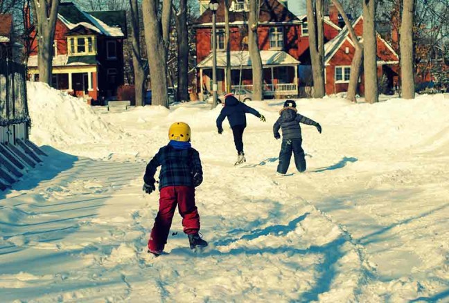 Practicing speed work through the snow!