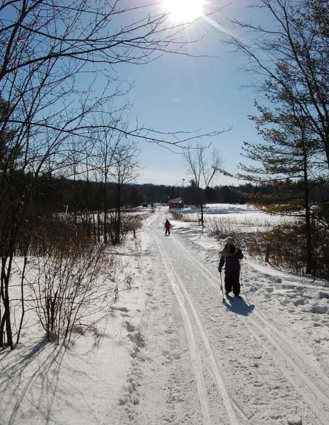 Skiing out to the sugar shack