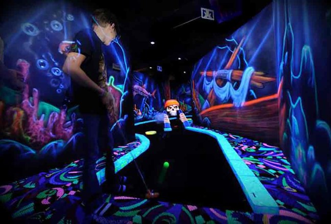 Psychedelic mini putt (photo from Putt N’ Blast’s Facebook page)