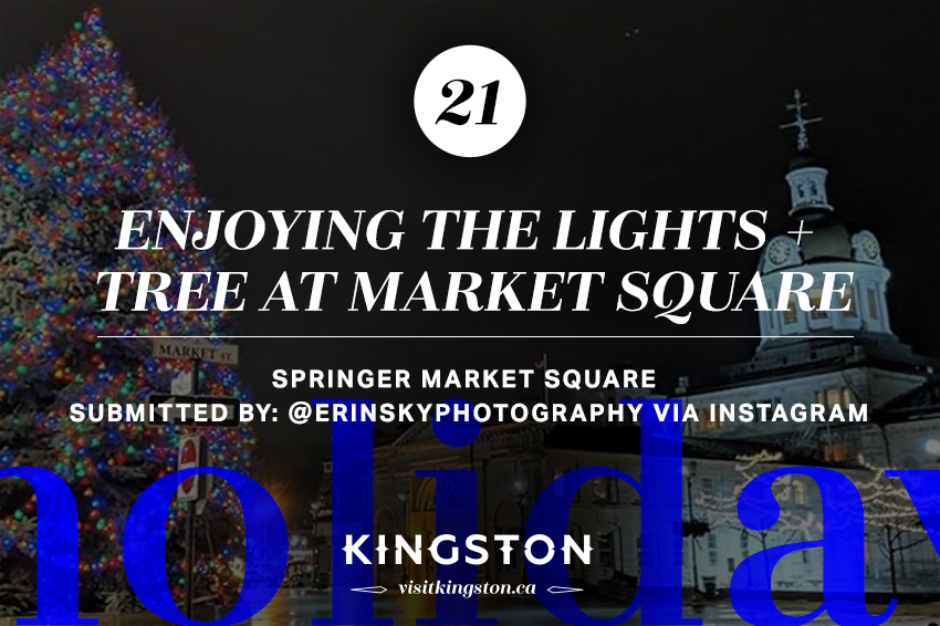 Enjoying the lights + tree at Market Square