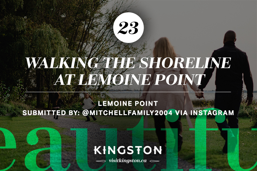 Walking the shoreline at Lemoine Point