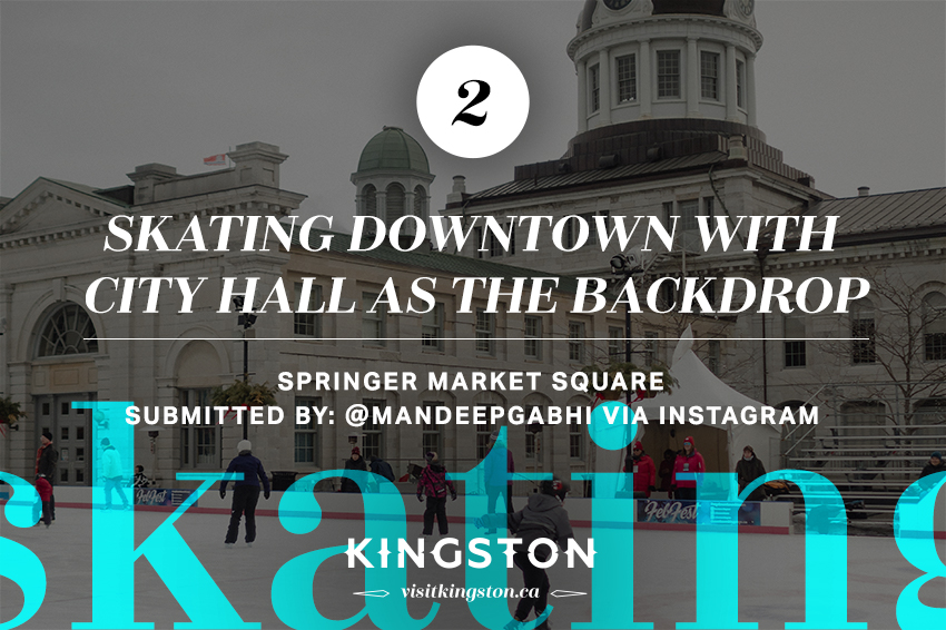 Skating downtown with City Hall as the backdrop