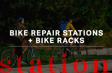 Bike repair stations and bike racks