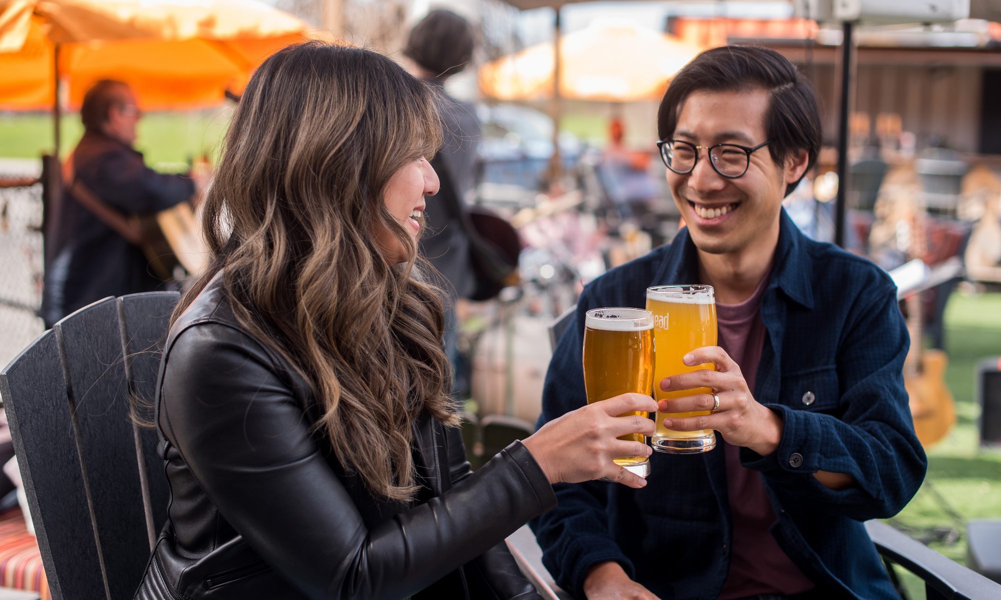 Couple enjoying brews at Spearhead