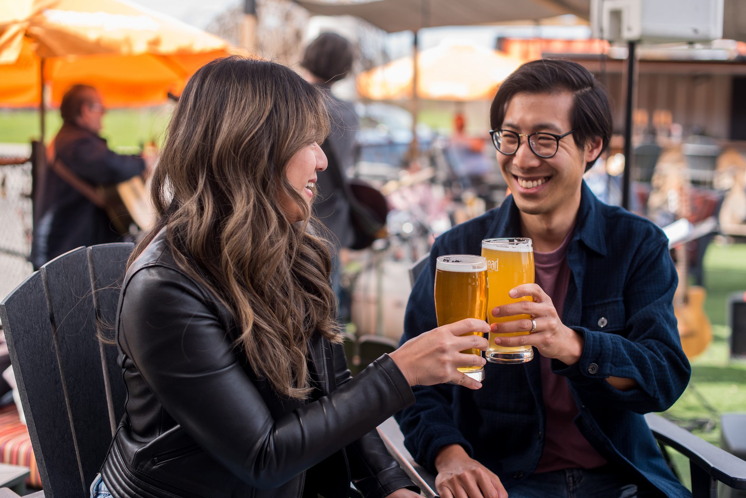 Couple enjoying brews at Spearhead