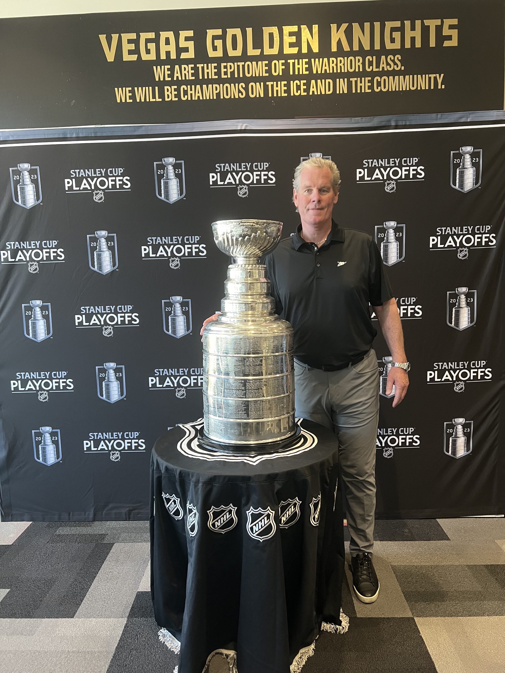 Kent with the Stanley Cup in Las Vegas