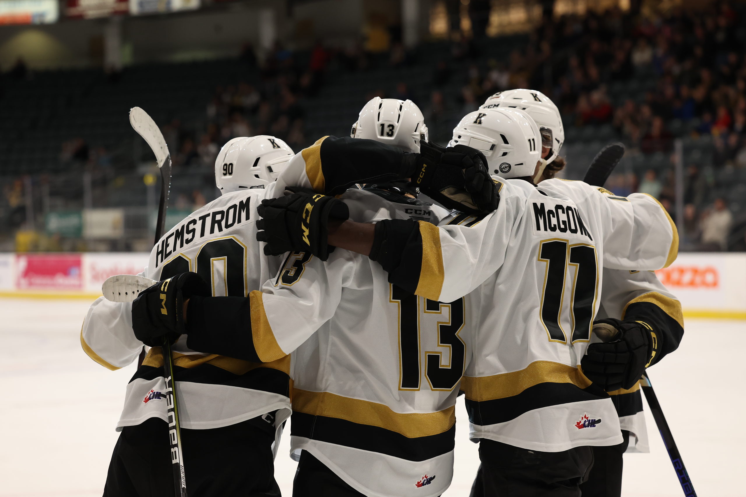 The Kingston Frontenacs players on the ice